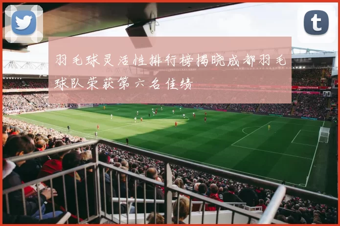 羽毛球灵活性排行榜揭晓成都羽毛球队荣获第六名佳绩